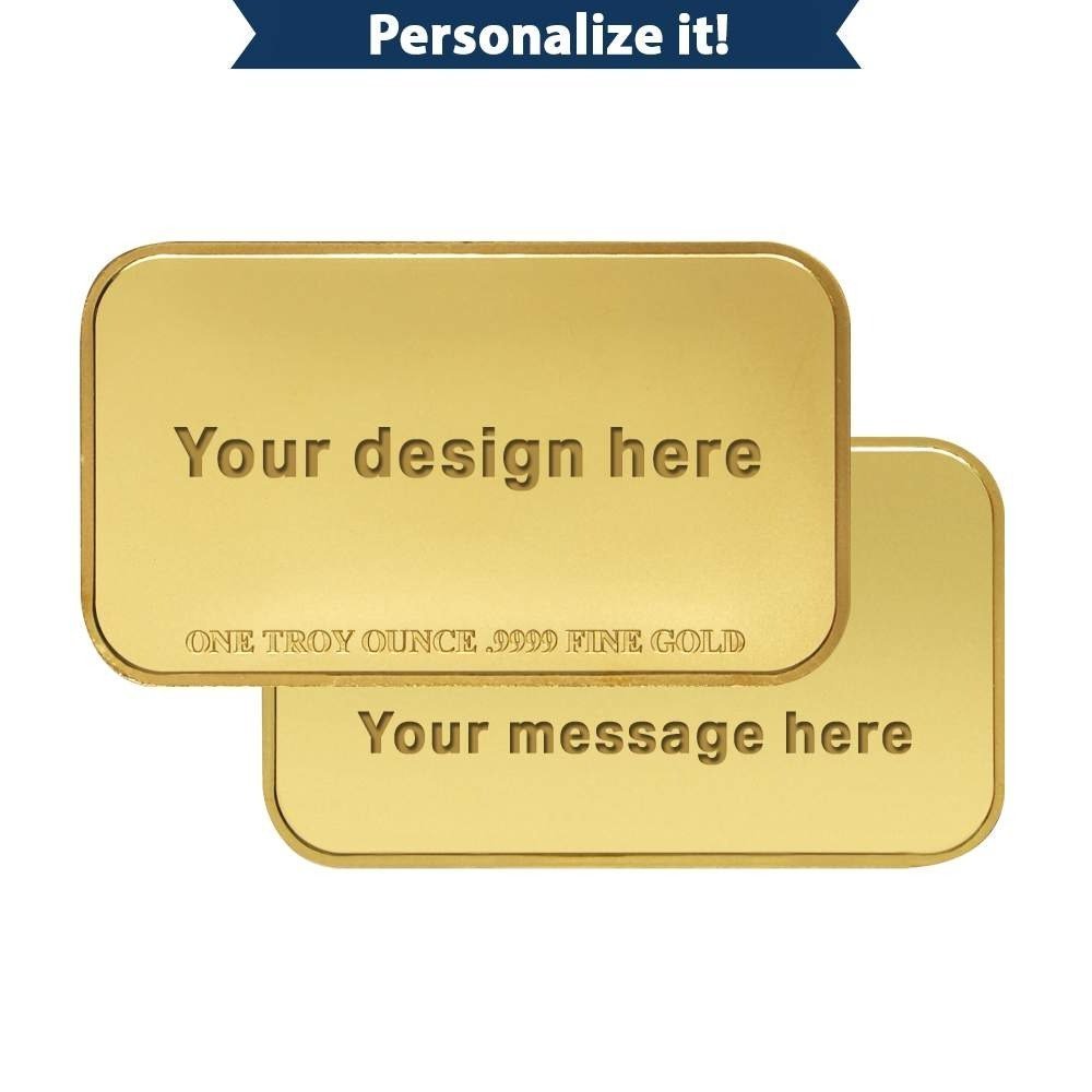 1 oz Design Your Own Engravable Gold Bar (New w/ Capsule)