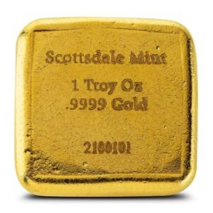 1 oz Scottsdale Mint Cast Gold Bar (New)