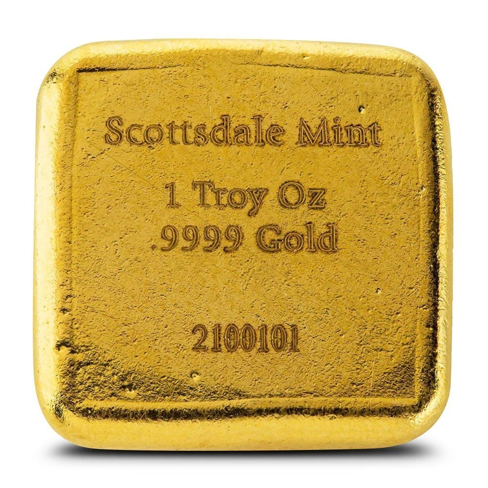 1 oz Scottsdale Mint Cast Gold Bar (New) - Image 2