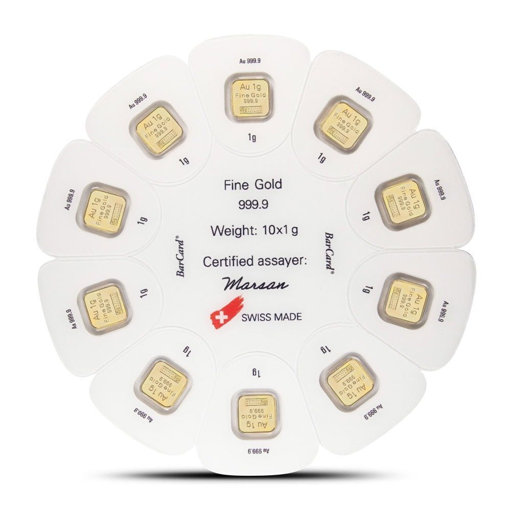10 Gram Gold Argor Heraeus Goldseed Bar (10x1g w/ Assay) - Image 2