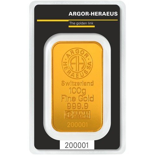 100 Gram Argor Heraeus Kinebar Gold Bar (New w/ Assay) - Image 2