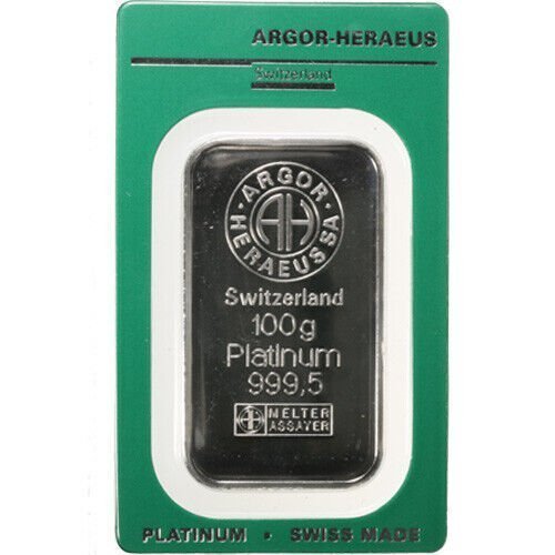 100 Gram Platinum Bar For Sale (Varied Condition)