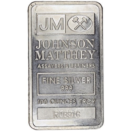 100 oz Pressed Johnson Matthey Silver Bar - Image 2