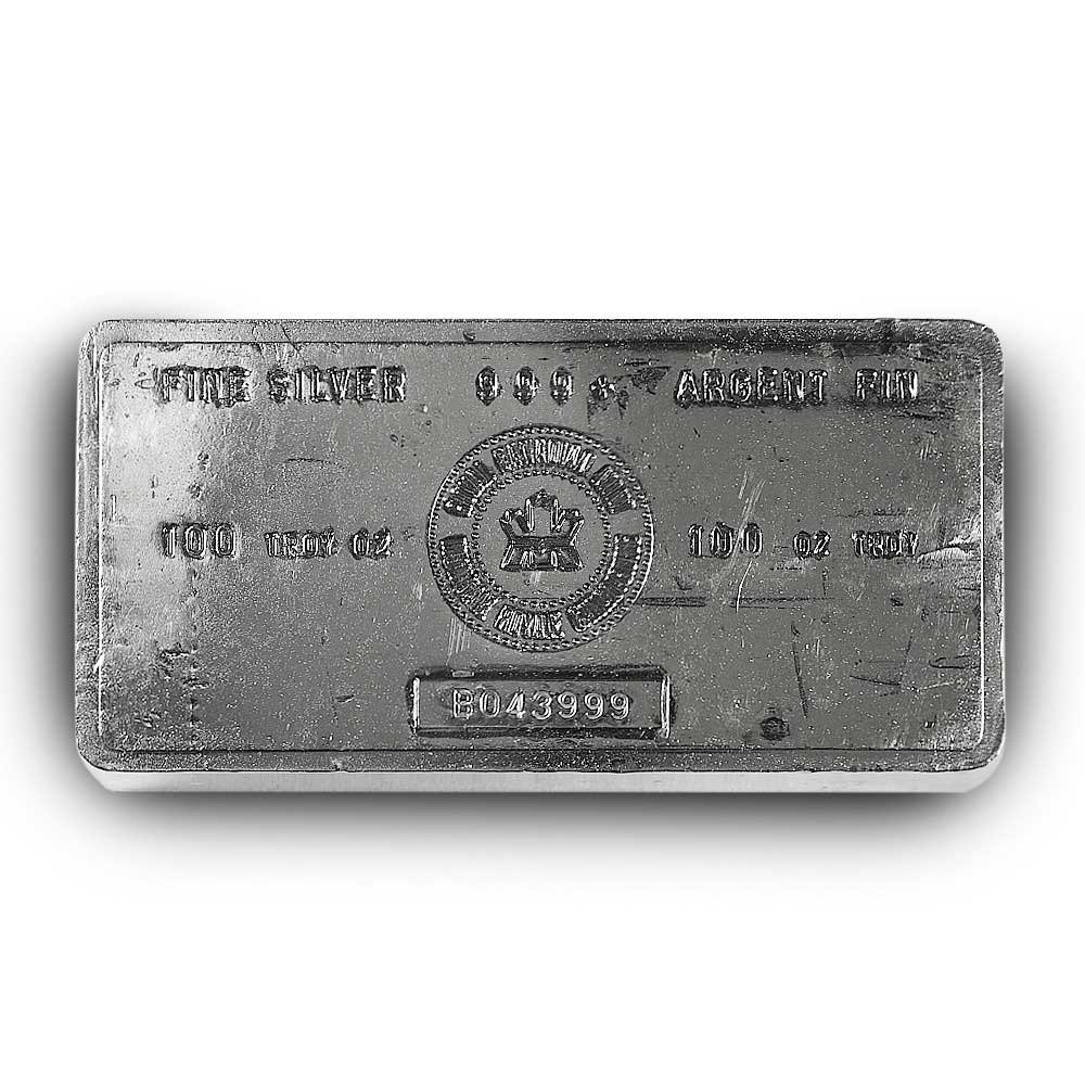 Buy 100 oz Royal Canadian Mint Silver Bar (Vintage Design)