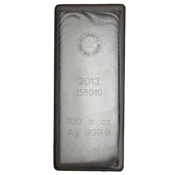 100 oz RCM Royal Canadian Mint Silver Bar (Version #1) - Image 2