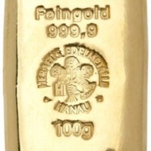 Buy 100 Gram Heraeus Gold Cast Bar
