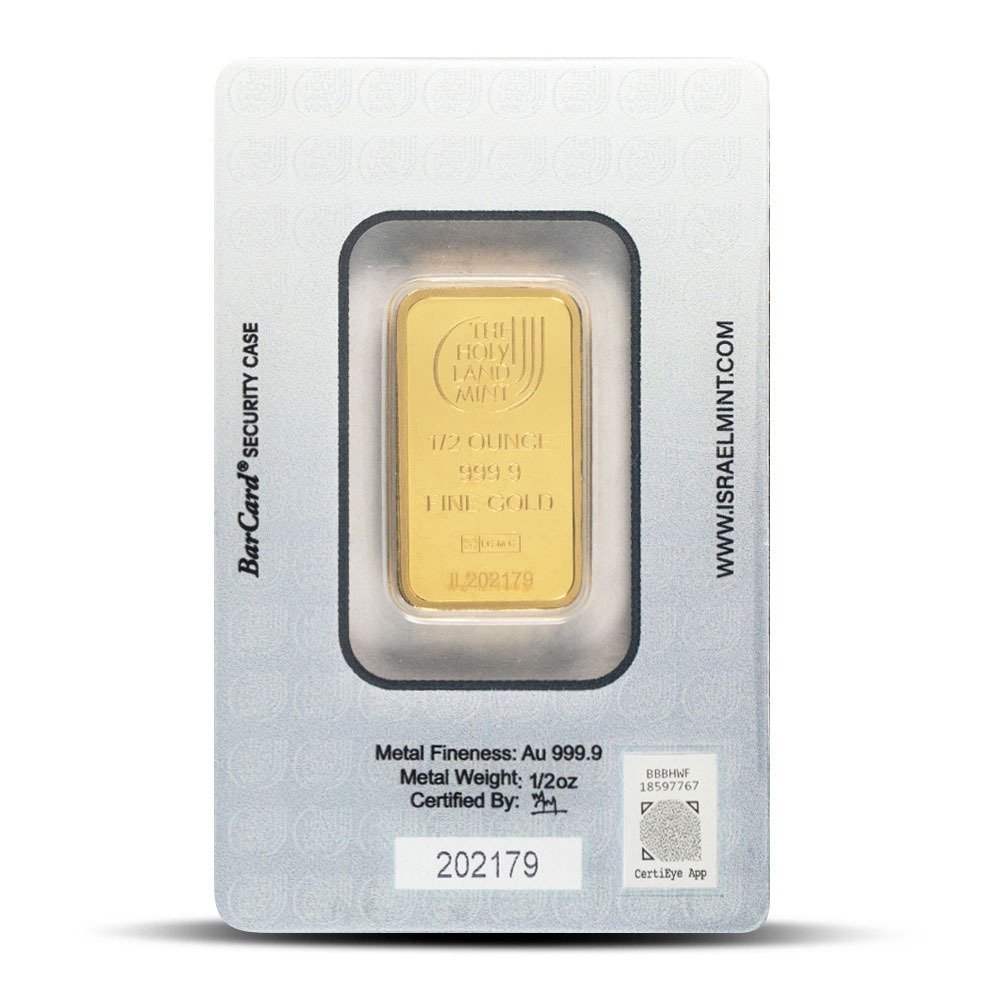 1/2 oz The Holy Land Mint Gold Bar (New w/ Assay) - Image 2