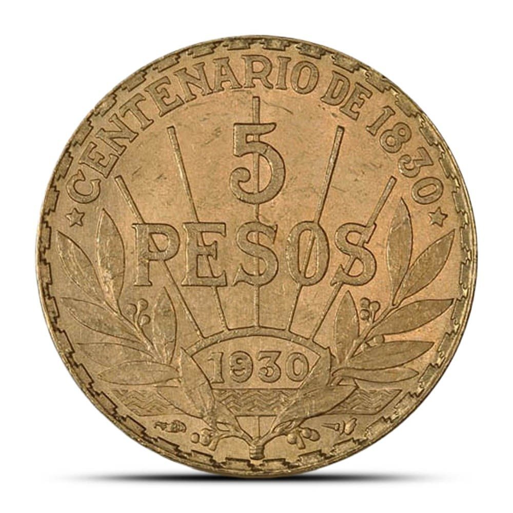 Buy 1930 5 Peso Uruguay Gold Coin (XF+) - Image 2