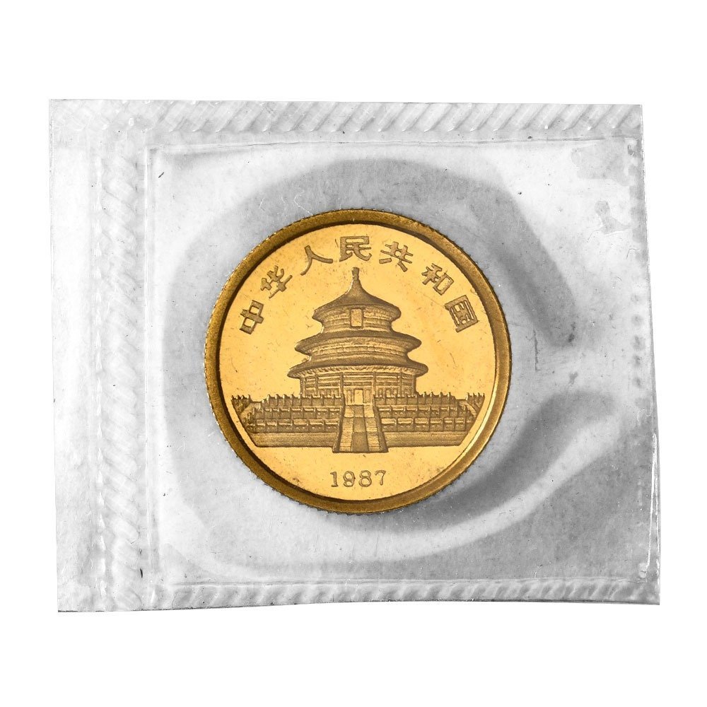 1987-Y 1/20 oz Chinese Gold Panda Coin (Sealed) - Image 2