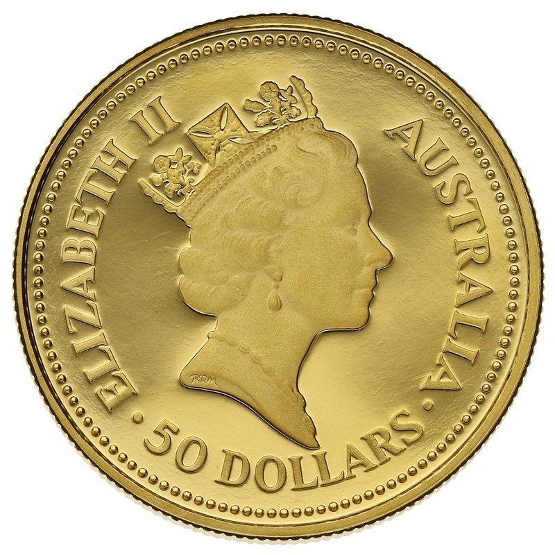 1988 Proof 1/2 oz Australian Kangaroo Gold Nugget Coin - Image 2