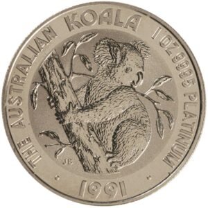 1991 1 oz Australian Platinum Koala Coin