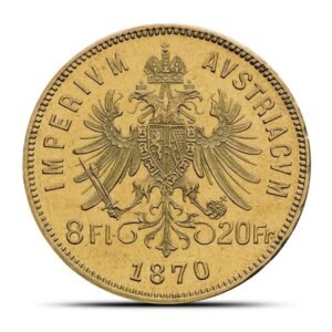 20 Francs / 8 Florin Austrian Gold Coin (Avg. Circulated)