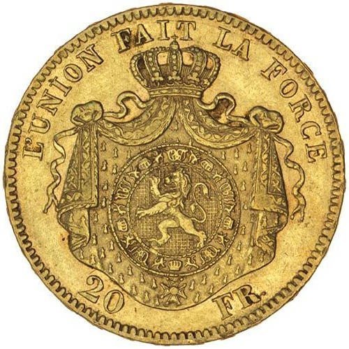 20 Francs Belgium Gold Coin For Sale (Circulated) - Image 2