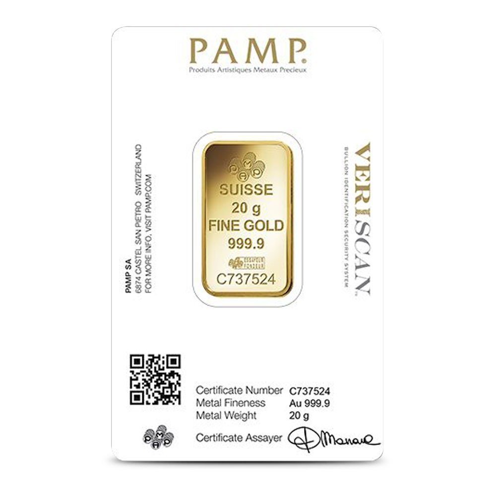 20 Gram PAMP Suisse Fortuna Veriscan Gold Bar (New w/ Assay) - Image 2