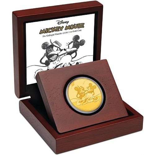 2017 1 oz Niue Mickey Mouse Gallopin Gaucho Series Gold Proof Coin (Box + CoA) - Image 2