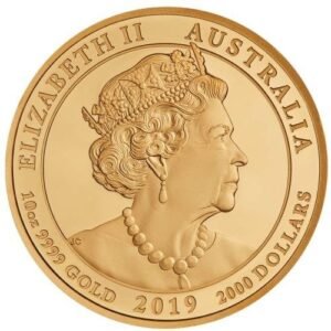 2019 10 oz Proof Gold Jewelled Dragon Coin