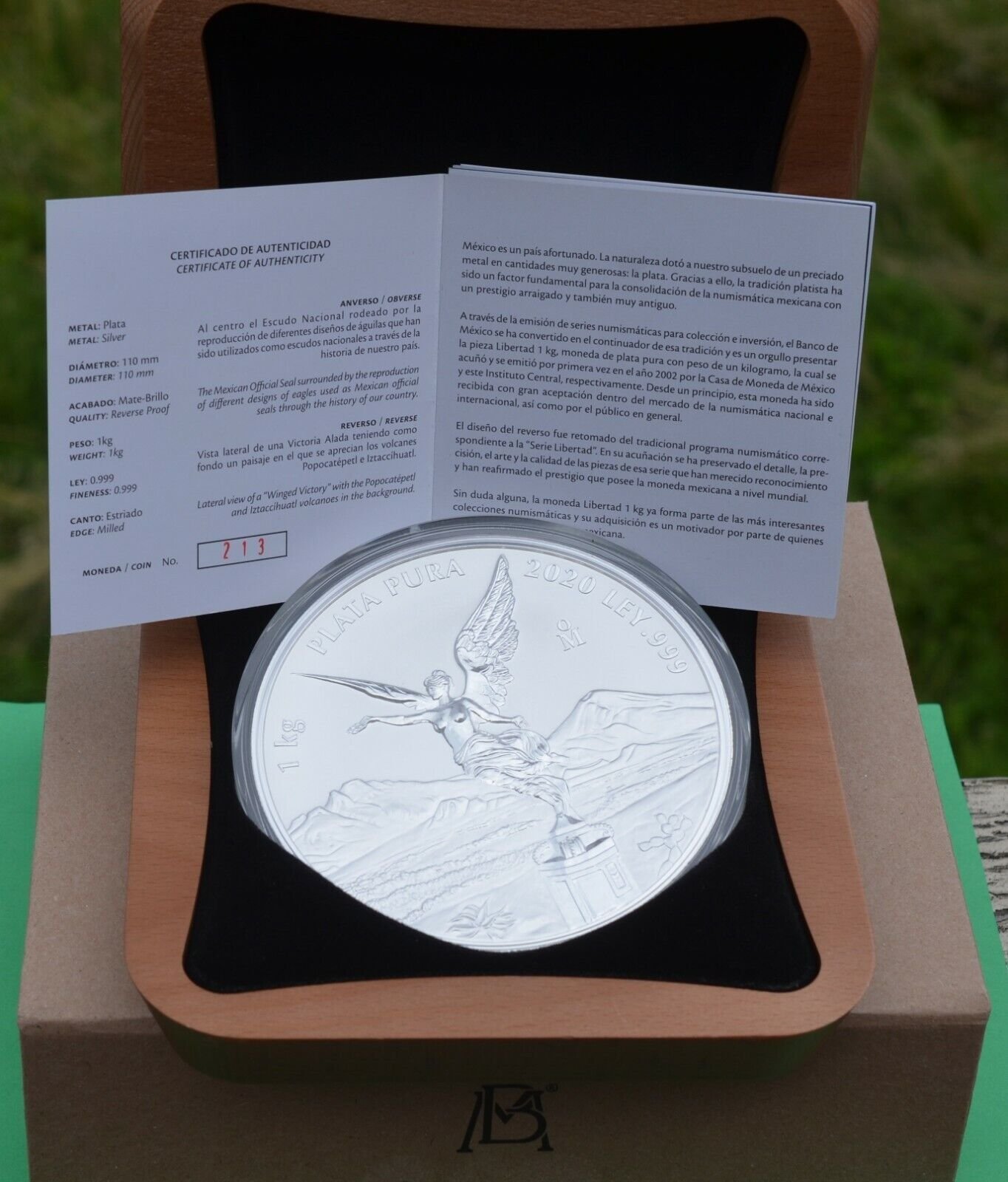 2020 1 Kilo Proof Mexican Silver Libertad Coin (Box + CoA)