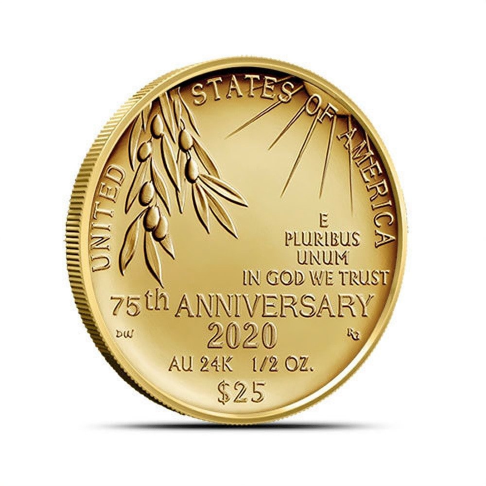 2020 1/2 oz End of WWII 75th Anniversary Gold Coin (Box + CoA) - Image 2