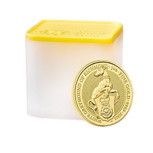 2021 1 oz British Gold Queens Beast White Greyhound Coin (BU) - Image 3
