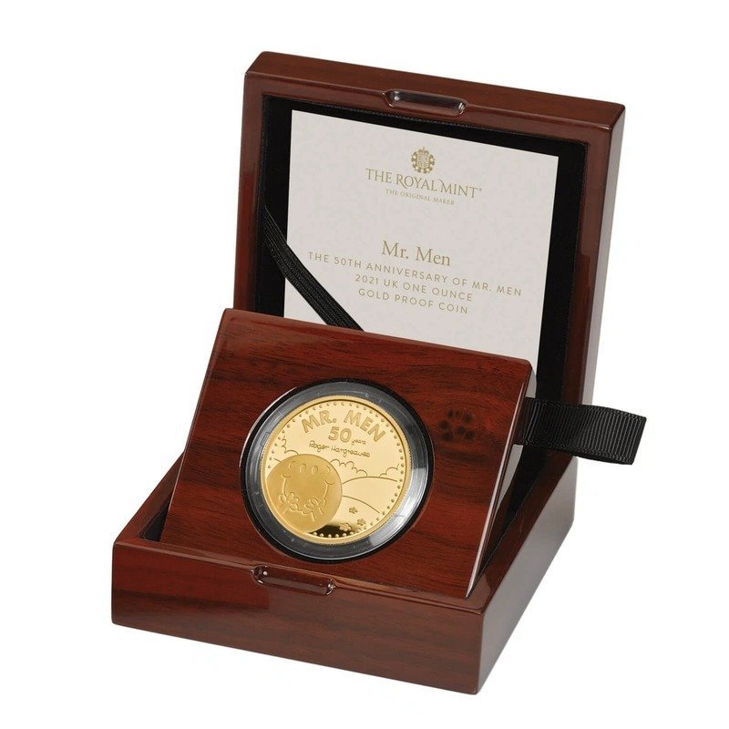 2021 1 oz Mr Men Mr Happy Proof Gold Coin Boxed