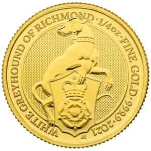 2021 1/4 oz White Greyhound of Richmond Gold Coin Queen’s Beasts