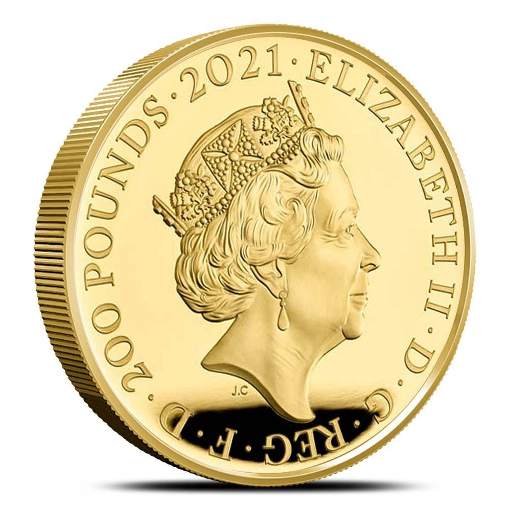 2021 2 oz Proof British Gold Gothic Crown Portrait Coin (Box + CoA) - Image 2
