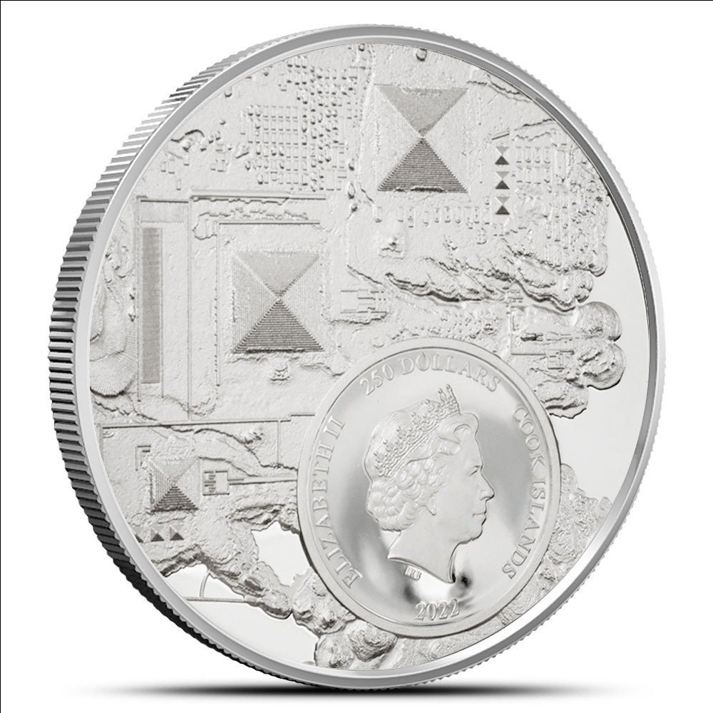 2022 1 oz Proof Cook Islands Platinum Legacy of the Pharaohs Coin (Ultra High Relief) - Image 2
