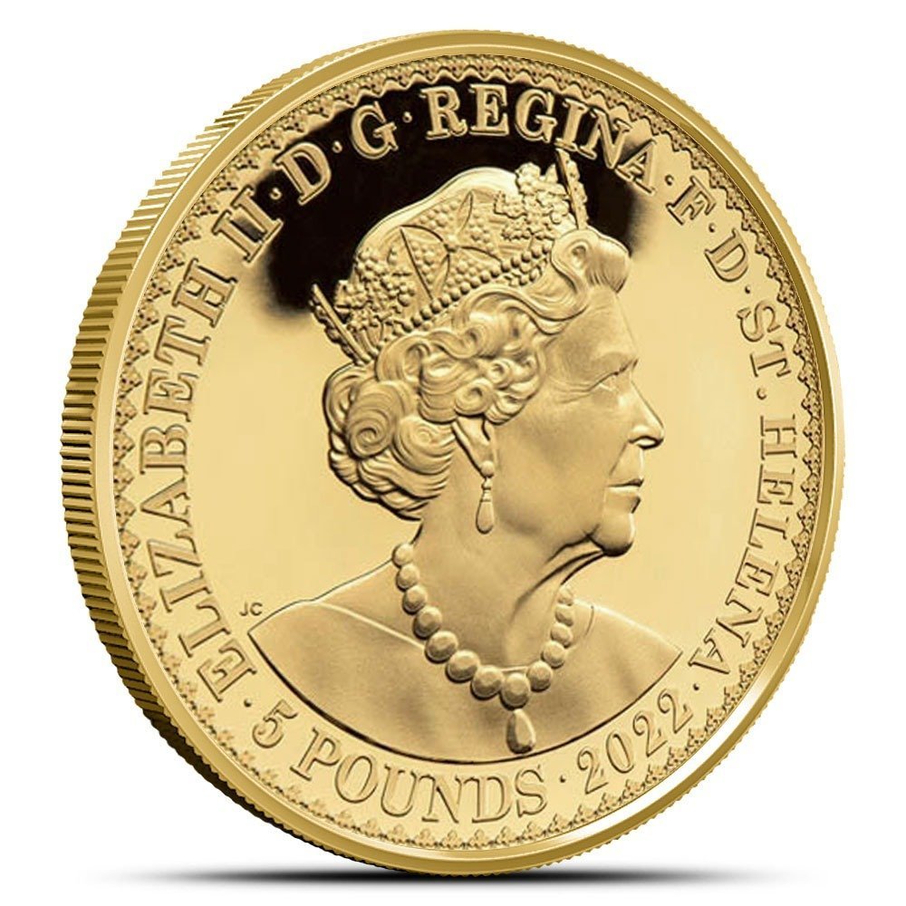 2022 1 oz Proof St. Helena Gold Gothic Crown Portrait Coin (Box + CoA) - Image 2