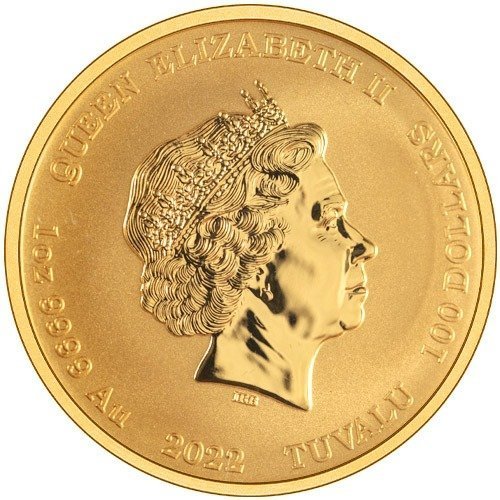 2022 1 oz Tuvalu Gold James Bond Family Crest Coin (BU) - Image 2