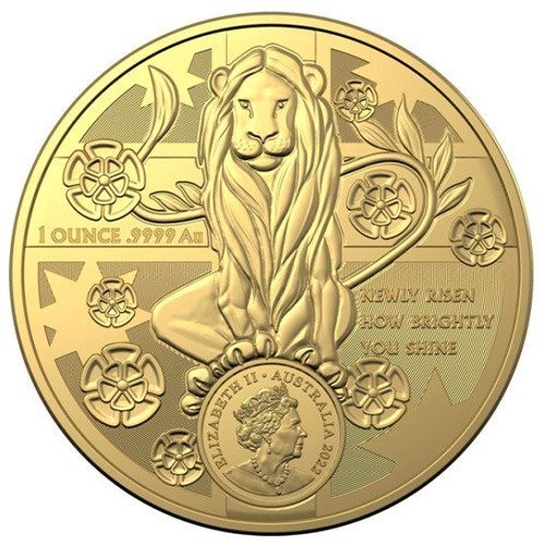 2022 1 oz Royal Australian Mint Gold New South Wales Coat of Arms Coin - Image 2