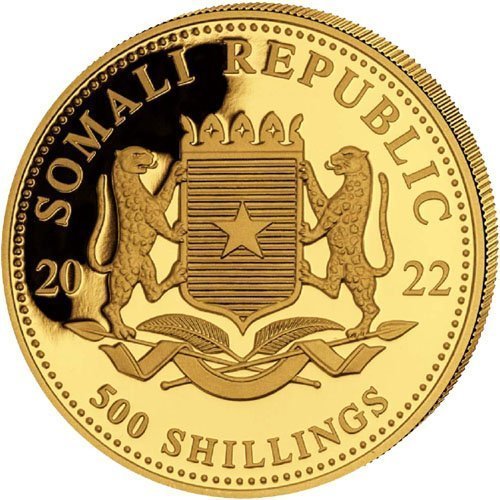 2022 1/2 oz Somalia Gold Elephant Coin (BU) - Image 2