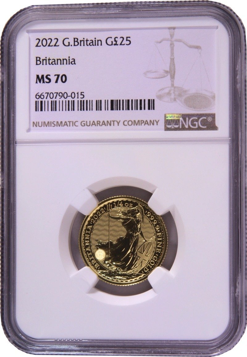 2022 1/4 oz Gold Britannia Coin NGC MS70