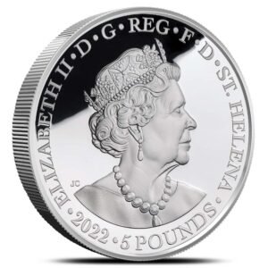 2022 5 oz Proof St. Helena Silver Queen’s Platinum Jubilee Coin (Box + CoA)