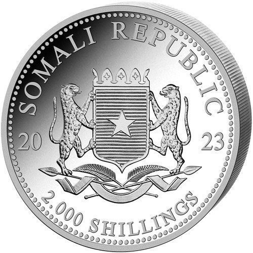 2023 1 Kilo Somalia Silver Elephant Coin (BU) - Image 2