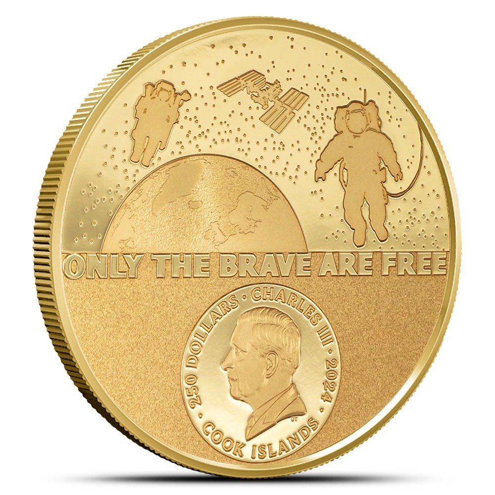 2024 1 oz Proof Cook Islands Gold Real Hero Astronaut Coin - Image 2