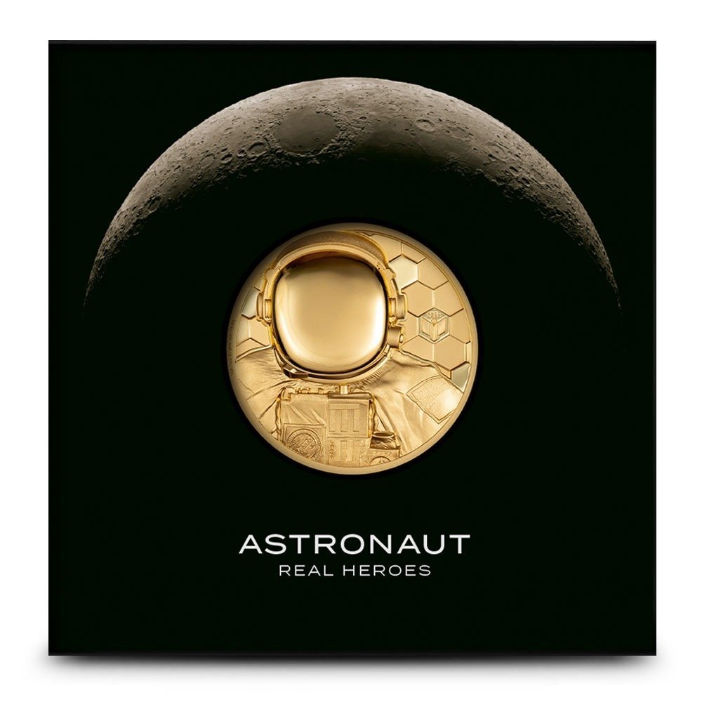 2024 1 oz Proof Cook Islands Gold Real Hero Astronaut Coin - Image 3