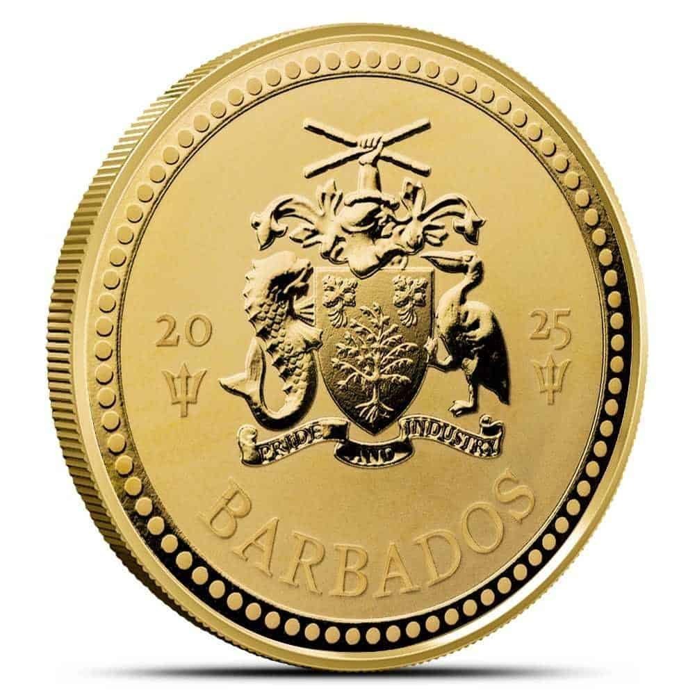 2025 1 oz Barbados Gold Trident Coin (BU) - Image 2