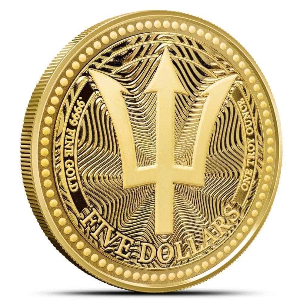 2025 1 oz Barbados Gold Trident Coin (BU)