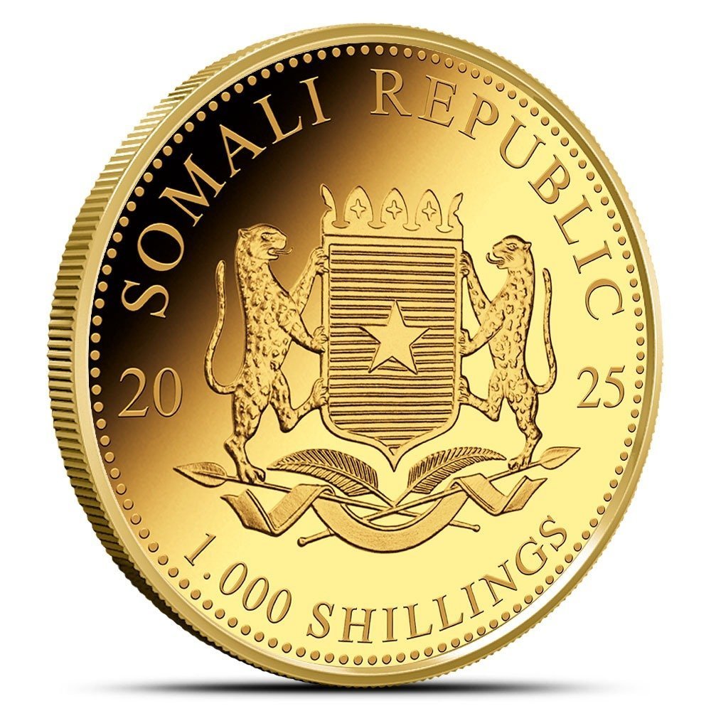 2025 1 oz Somalia Gold Elephant Coin (BU) - Image 2