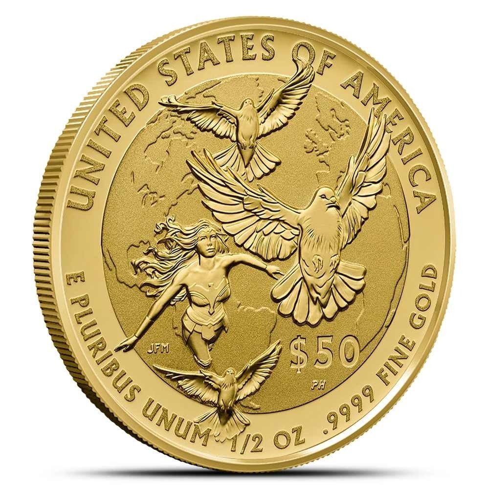 2025 1/2 oz Proof DC Comics Wonder Woman American Liberty Gold Coin (Box + CoA) - Image 2