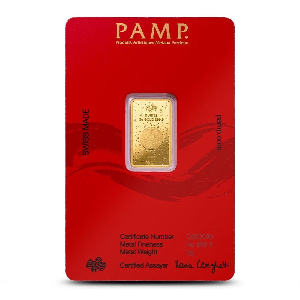 2025 5 Gram PAMP Suisse Lunar Legend White Snake Gold Bar (New w/ Assay) - Image 2