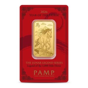 2026 1 oz PAMP Suisse Lunar Legend Mile Horse Gold Bar (New w/ Assay)