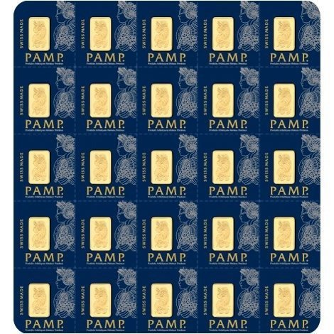 25 Gram PAMP Suisse Divisible Gold Bar (New w/ Assay, 25x1)