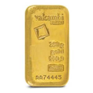250 Gram Valcambi Cast Gold Bar (New w/ Assay)