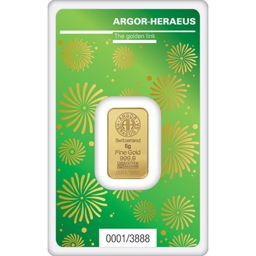5 Gram Argor Heraeus Lunar Tiger Gold Bar (New w/ Assay) - Image 2