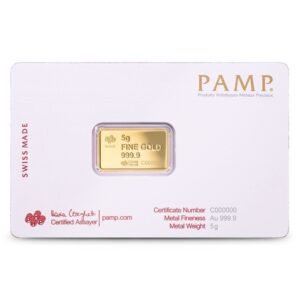 5 Gram PAMP Suisse America The Free American Buffalo Gold Bar (New w/ Assay)
