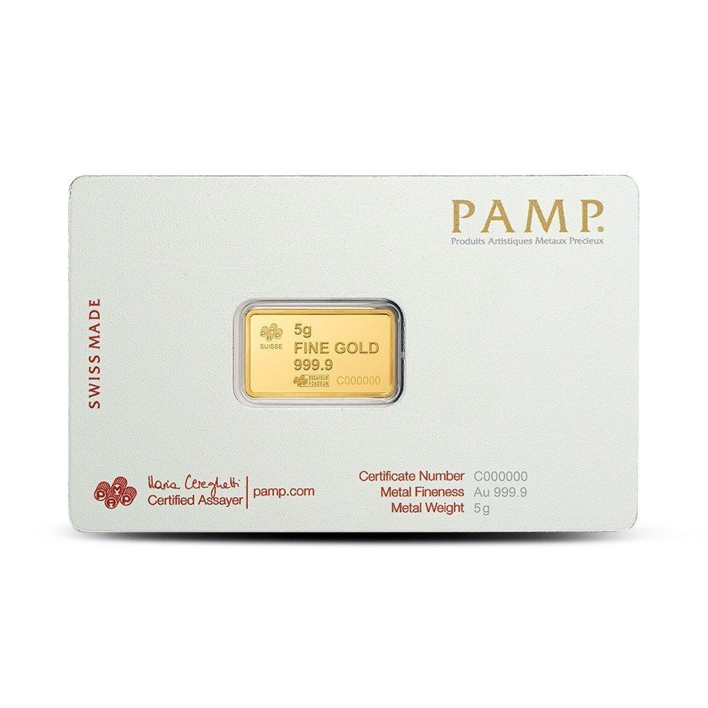 Buy 5 Gram PAMP Suisse America The Free Liberty Bell Gold Bar (New w/ Assay) - Image 2