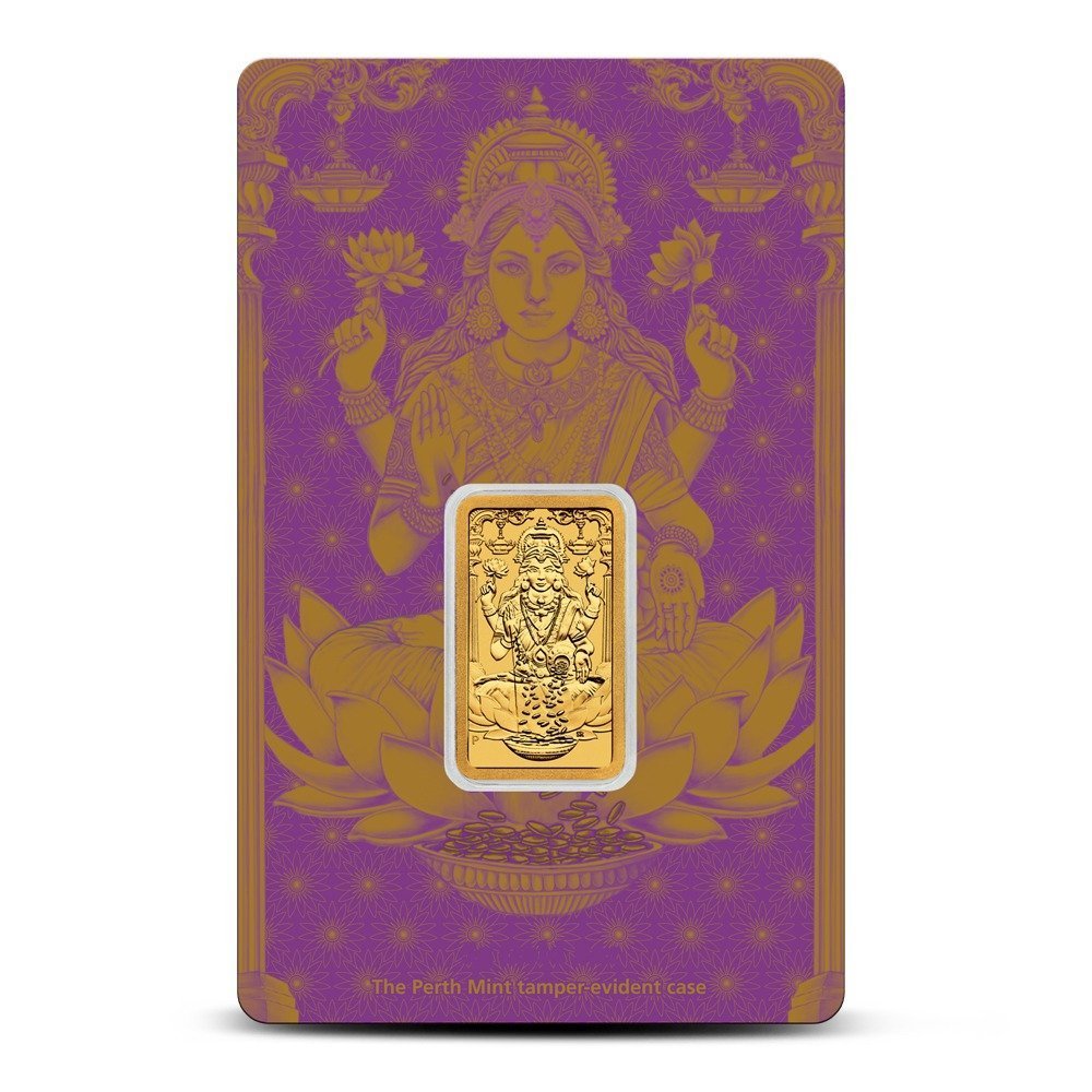 5 Gram Perth Mint Lakshmi Gold Bar (New w/Assay)