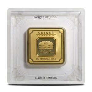 Buy 50 Gram Geiger Edelmetalle Square Gold Bar (New)