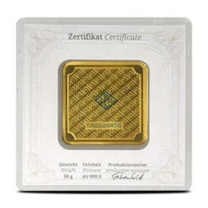 Buy 50 Gram Geiger Edelmetalle Square Gold Bar (New)